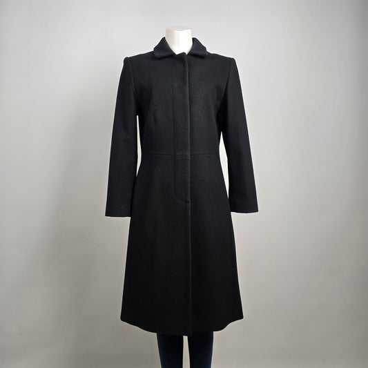 La Mode Super Black Wool & Cashmere Pea Coat Size 8