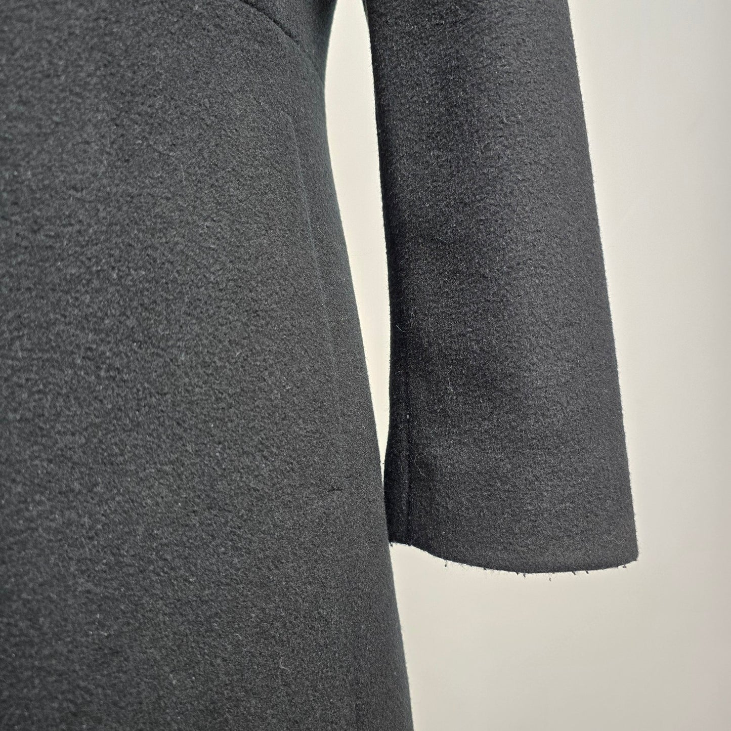 La Mode Super Black Wool & Cashmere Pea Coat Size 8