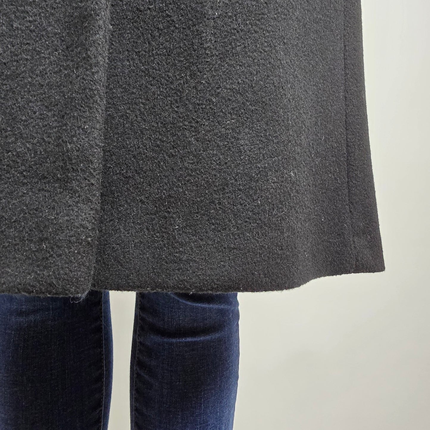 La Mode Super Black Wool & Cashmere Pea Coat Size 8