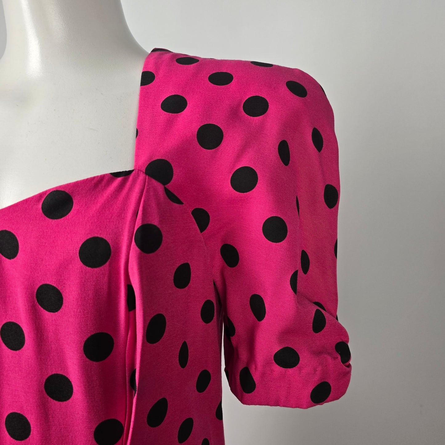 Vintage Pink Polka Dot Fit & Flare Dress Size M