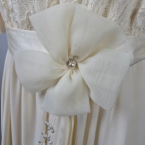 Vintage Ursula Cream Lace Midi Dress Size M