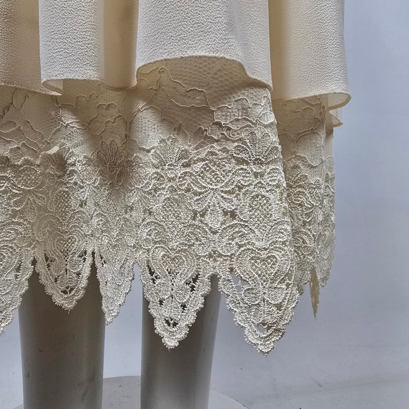 Vintage Ursula Cream Lace Midi Dress Size M