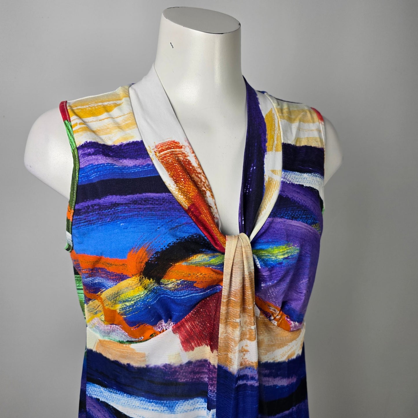 Art by Dolcezza Blue Art Print Maxi Dress Size XL