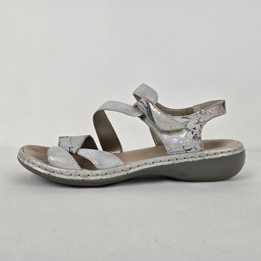 Rieker Silver Strappy Sandals Size 7