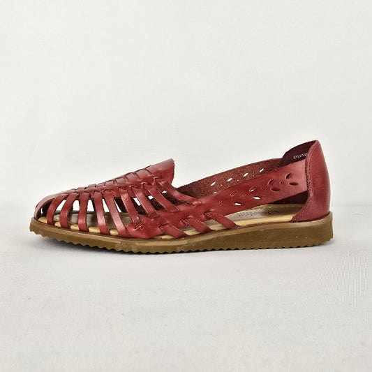 Jessica Brown Leather Espadrille Sandals Size 7