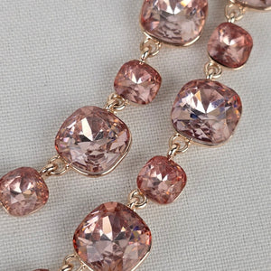 Rose Gold Faceted Stone Layered Necklace