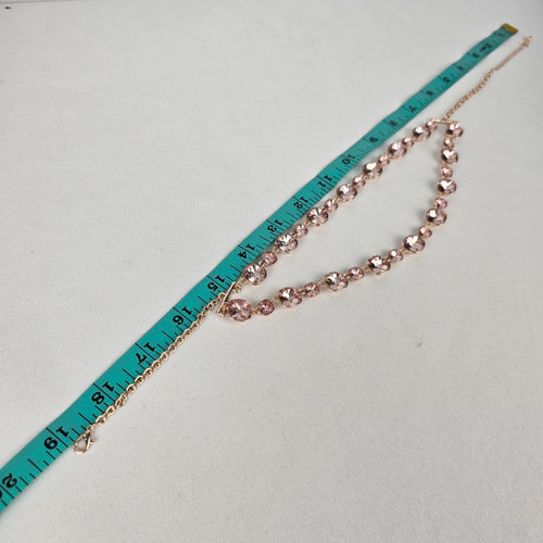 Rose Gold Faceted Stone Layered Necklace
