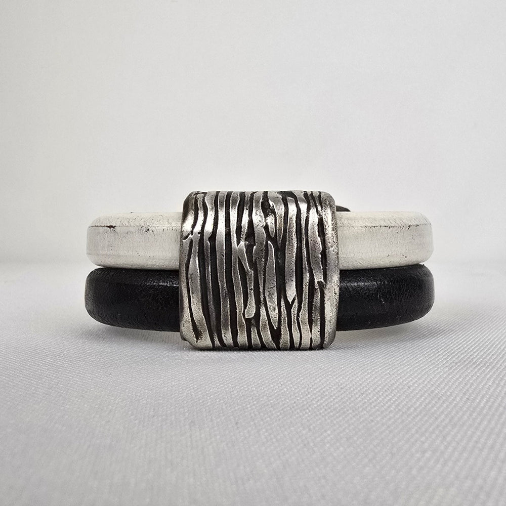 Metal & Leather Cuff Bracelet