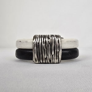 Metal & Leather Cuff Bracelet