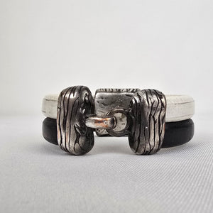 Metal & Leather Cuff Bracelet