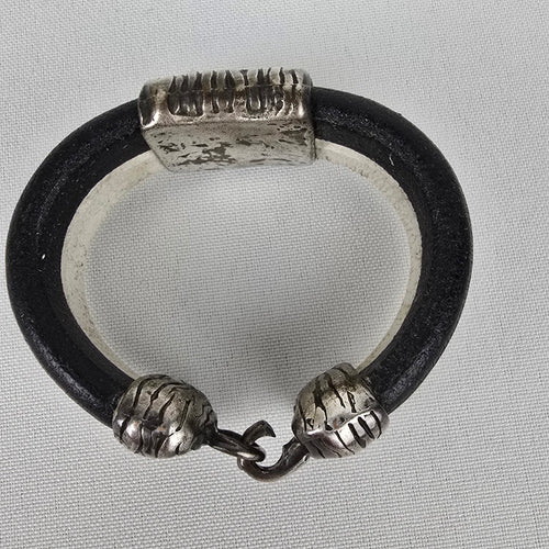 Metal & Leather Cuff Bracelet