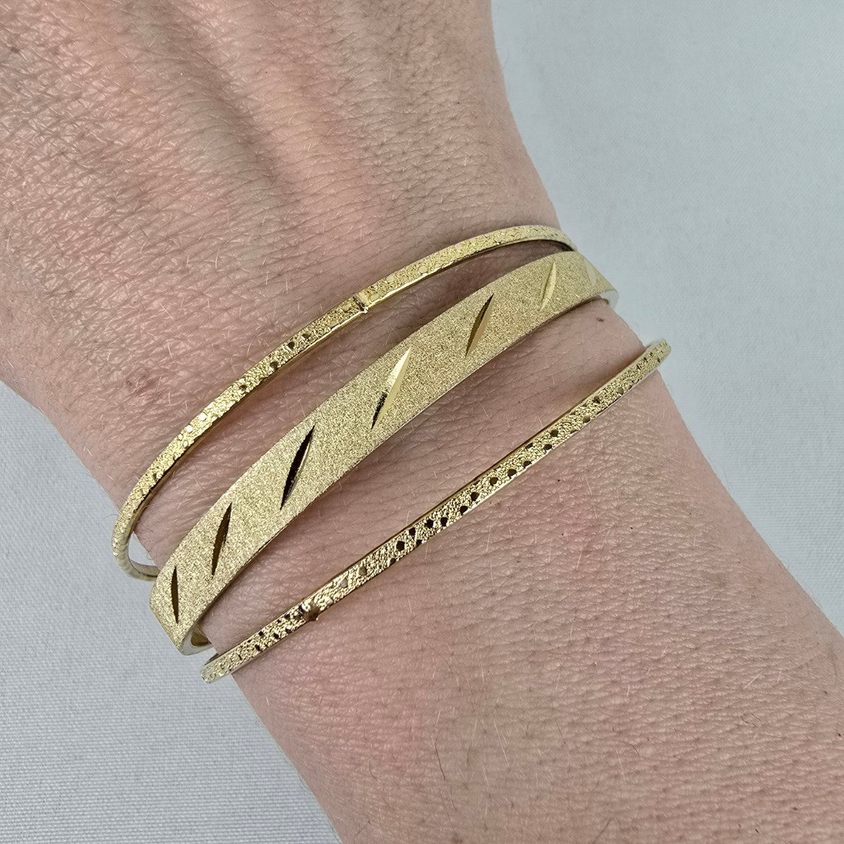 Vintage Gold Tone Stacked Bangle Bracelet