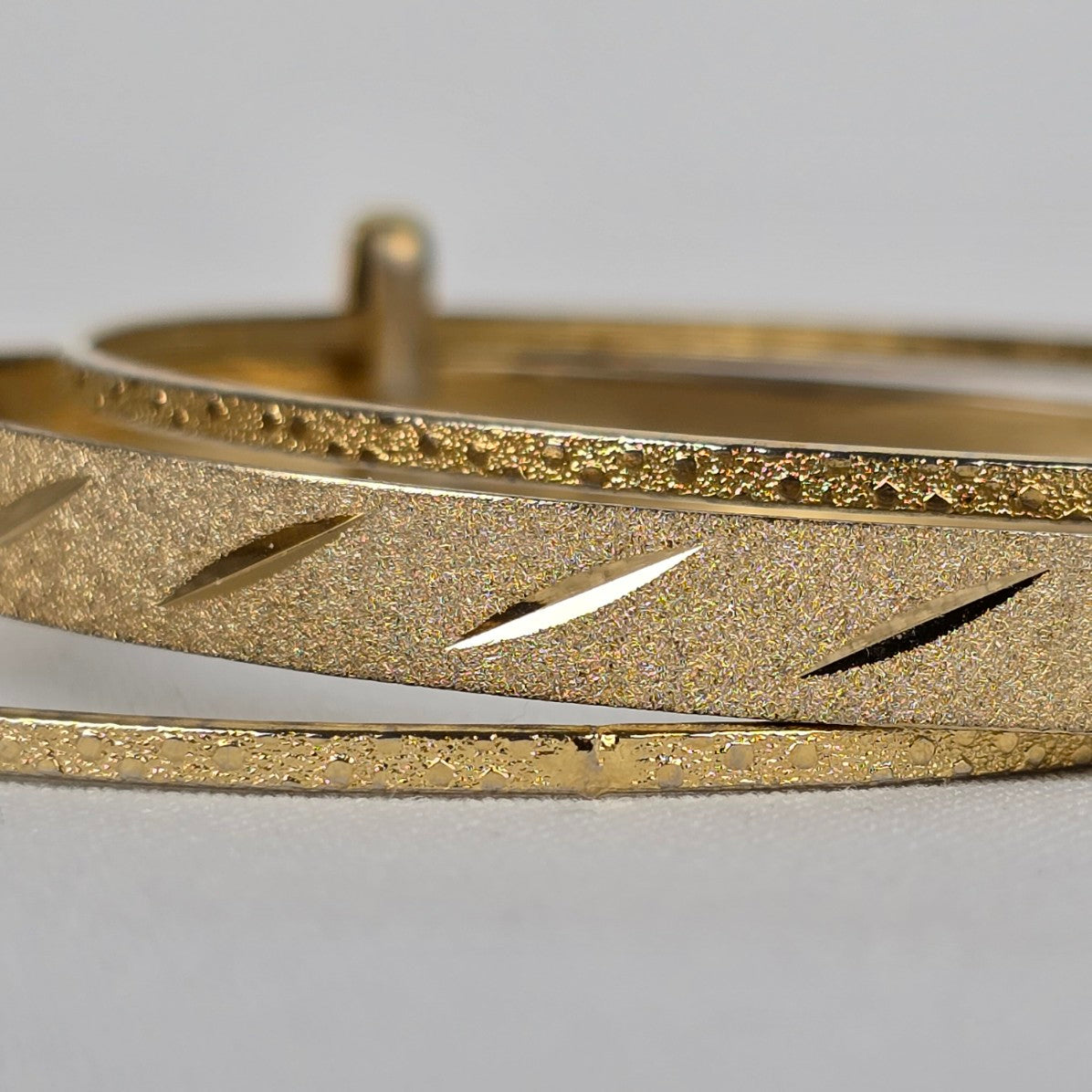 Vintage Gold Tone Stacked Bangle Bracelet