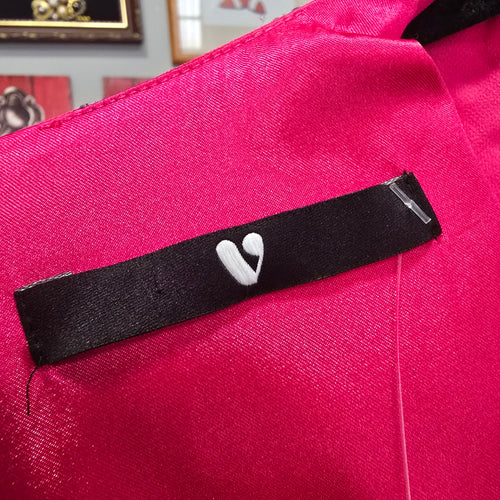 Fuchsia Pink Studded Neckline Event Dress Size M