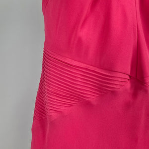 Fuchsia Pink Studded Neckline Event Dress Size M