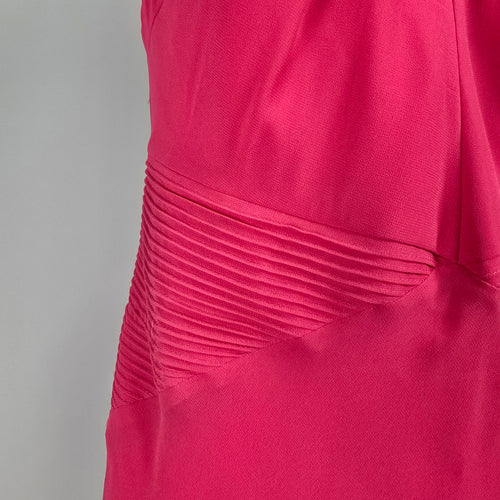 Fuchsia Pink Studded Neckline Event Dress Size M
