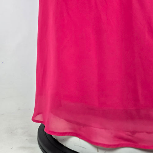 Fuchsia Pink Studded Neckline Event Dress Size M
