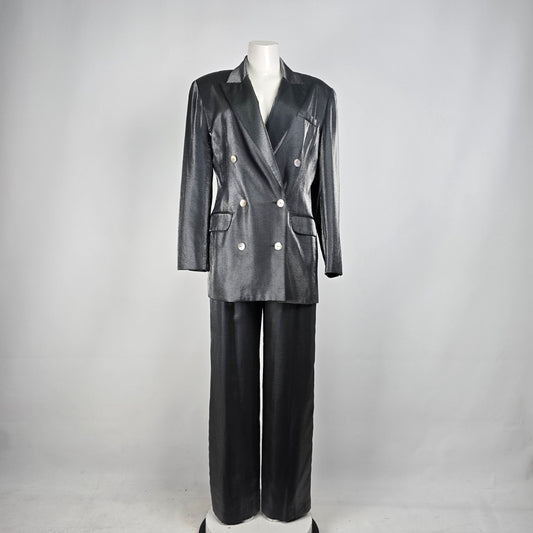 Vintage MK Studio Grey Double Breasted Suit Blazer & Dress Pants Size 5