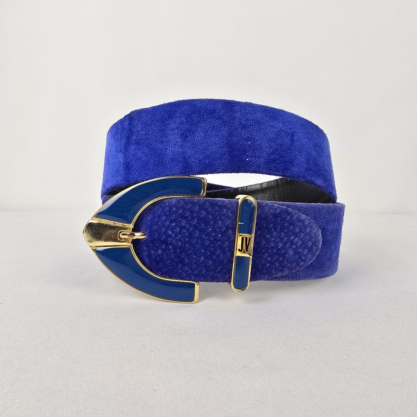 Vintage Jacques Vert Blue Suede Belt Size M/L