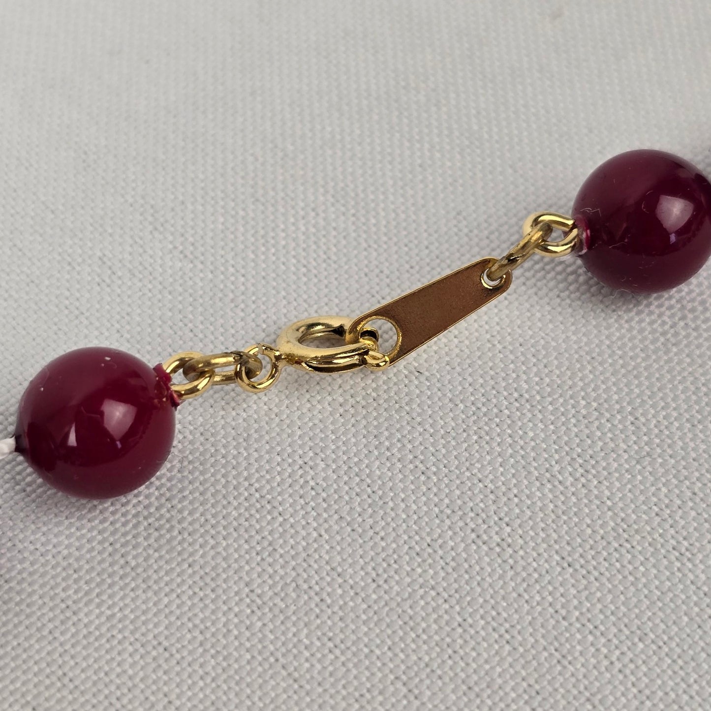 Vintage Red & Gold Resin Statement Necklace