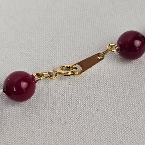 Vintage Red & Gold Resin Statement Necklace
