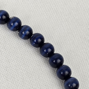 Vintage Blue Beaded Silver Necklace & Earring Set