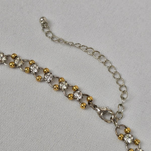 Vintage Gold & Silver Rhinestone Collar Necklace