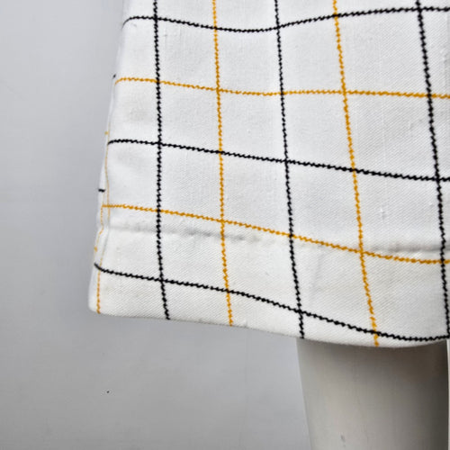 Vintage Leslie Belle White Check Midi Dress Size L