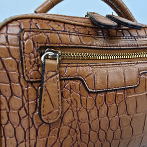 Jeanne Lottie Brown Croc Print Purse