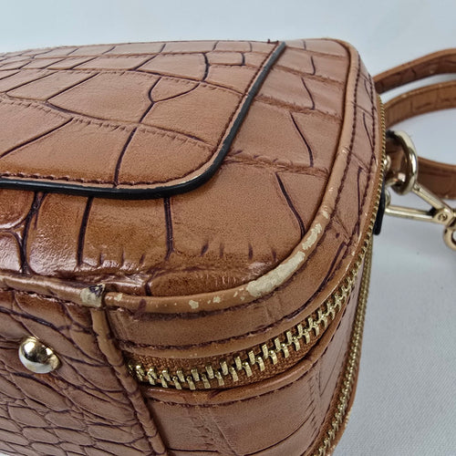 Jeanne Lottie Brown Croc Print Purse