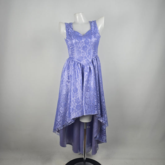 Vintage Handmade Purple Lace High Low Event Dress Size XS