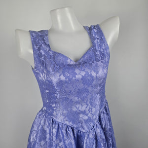 Vintage Handmade Purple Lace High Low Event Dress Size XS