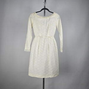 Vintage Cream Lace Fit & Flare Event Dress Size XS