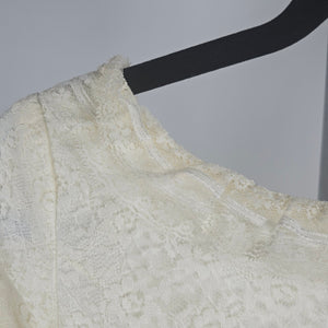 Vintage Cream Lace Fit & Flare Event Dress Size XS