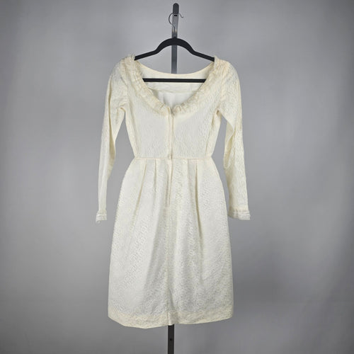 Vintage Cream Lace Fit & Flare Event Dress Size XS
