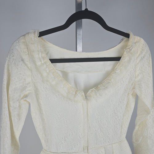 Vintage Cream Lace Fit & Flare Event Dress Size XS