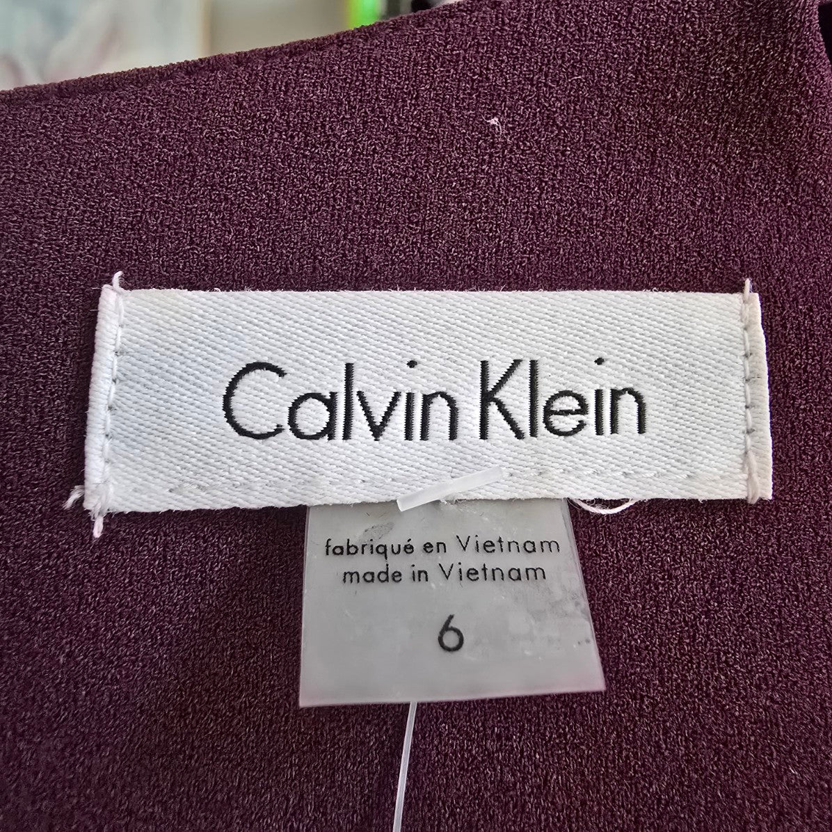 Calvin Klein Purple Sleeveless Sheath Dress Size 6