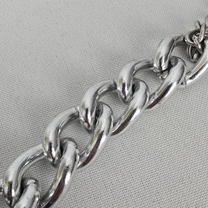 Elvira Silver Tone Chunky Chain Polished Natural Stone Pendant Necklace