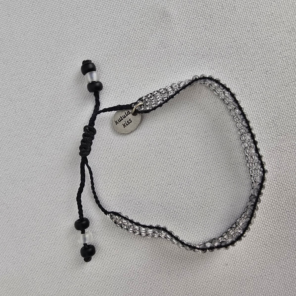 Kutula Kiss Black Beaded Adjustable Bracelet