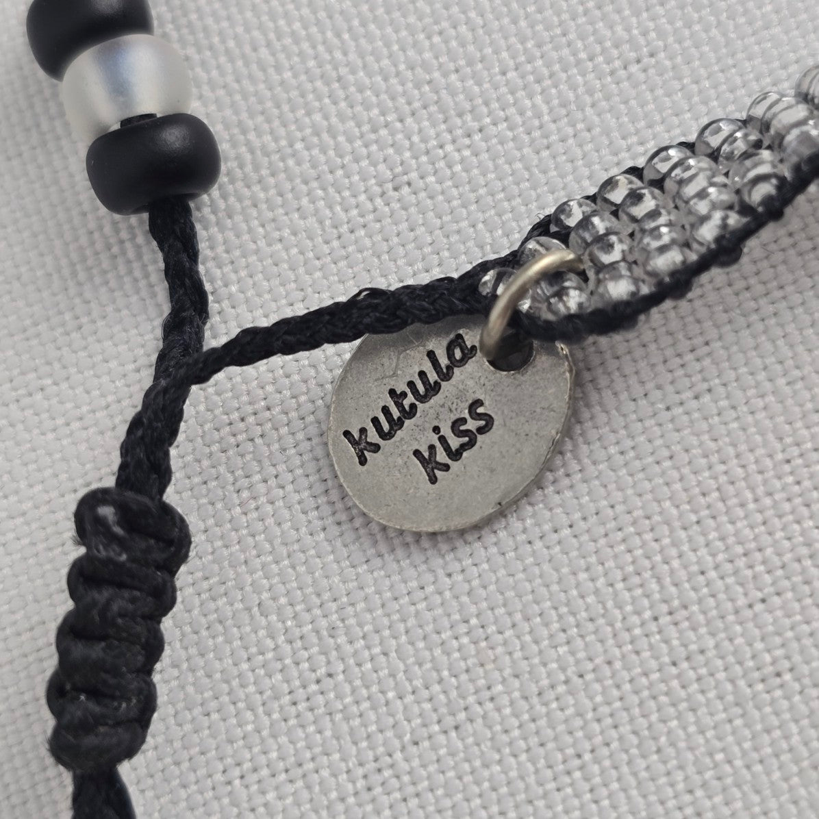 Kutula Kiss Black Beaded Adjustable Bracelet