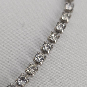 Vintage Silver Tone Crystal Collar Necklace