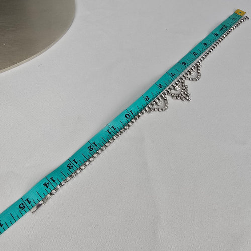 Vintage Silver Tone Crystal Collar Necklace