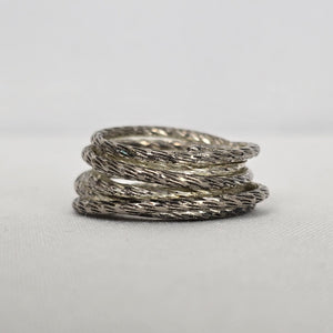Silver Tone Western Rope Ring Size 8