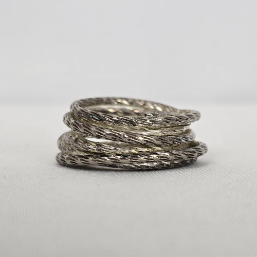 Silver Tone Western Rope Ring Size 8