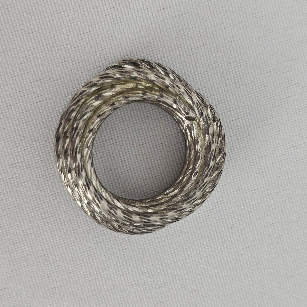 Silver Tone Western Rope Ring Size 8