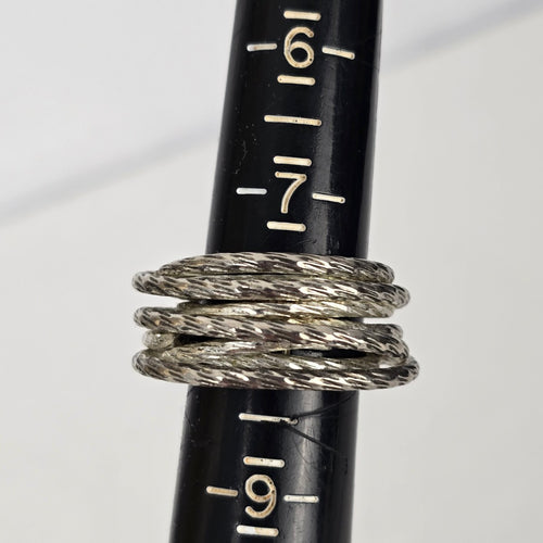 Silver Tone Western Rope Ring Size 8