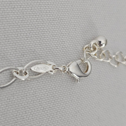 Avon Silver Tone Crystal Drop Necklace & Earrings