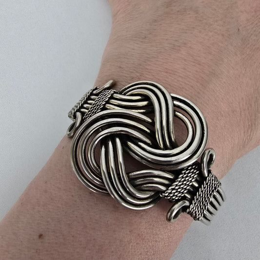 Tribal Silver Tone Cuff Bracelet