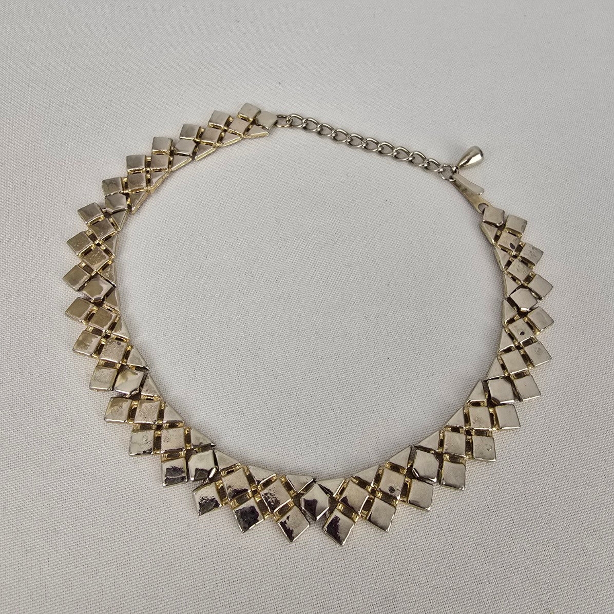 Vintage Silver Tone Collar Necklace