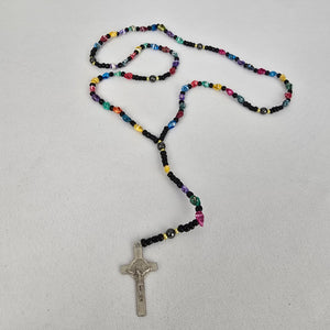 Vintage Shell Beaded Rosary Necklace